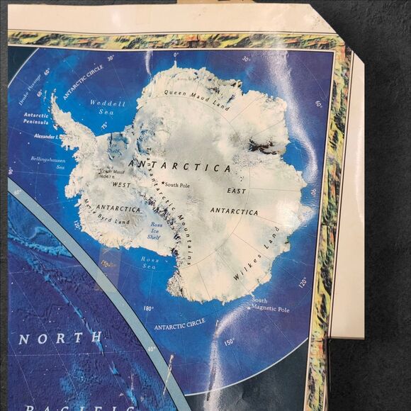 1998 National Geographic World Map 48x69 Large Vintage Classroom Wall Poster - Picture 8 of 16